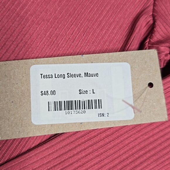 878 NWT Albion Fix Women's Ribbed Turtleneck Top - Mauve Sz Large - Picture 4 of 8
